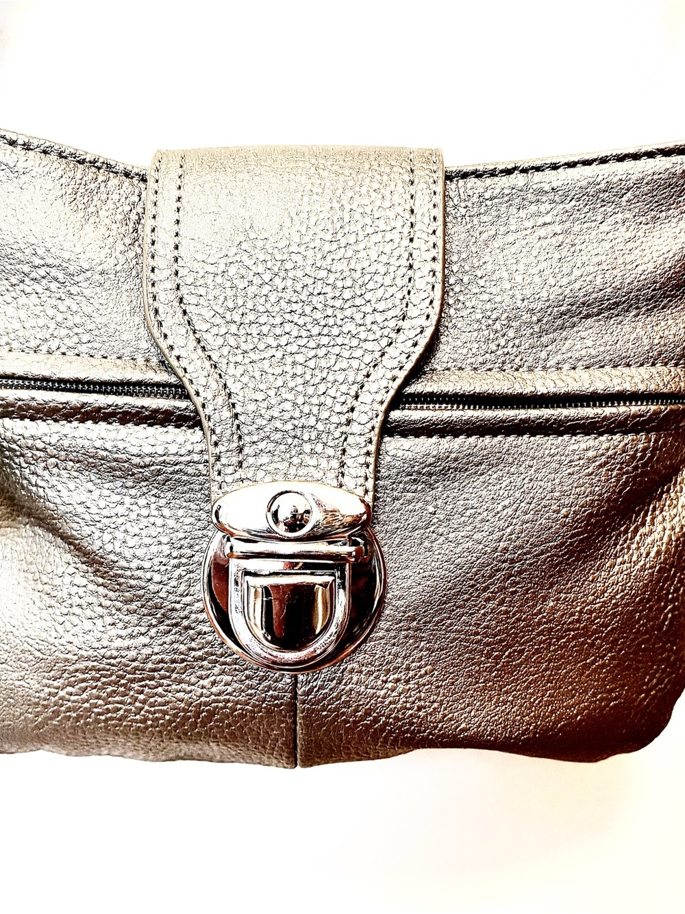 ALDO Women’s Metallic Silver pleather Crossbody Bag